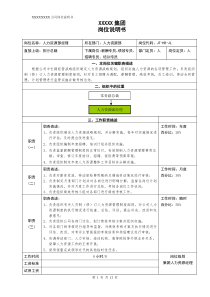 人力资源岗位说明书-新