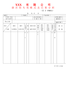 APQP潜在的失效模式及后果分析