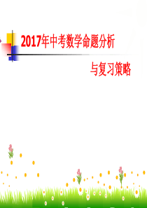 2017中考数学命题分析与复习策略讲述