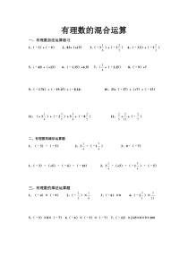 有理数加减乘除计算题