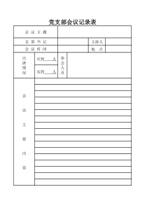 党支部会议记录表