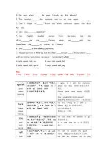 speak-talk-say-tell辨析及练习