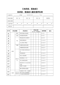 自闭症、孤独症儿童自理能力评估表