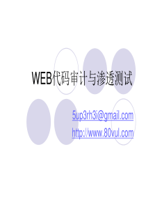 WEB代码审计与渗透测试