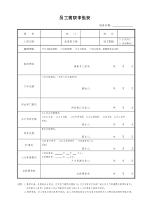 员工离职审批表