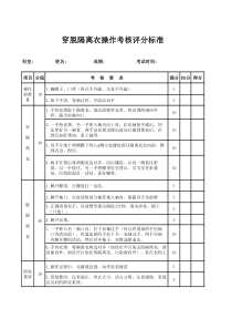 穿脱隔离衣考核标准