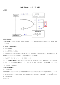 初中数学一元二次方程知识点总结与练习