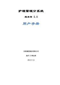 护理管理分系统用户手册