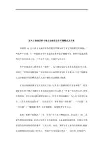 目前常见的小微企业融资业务开展模式及方案探讨与研究