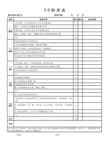 生产车间5S检查表