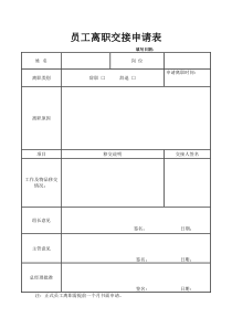 员工离职申请表模版