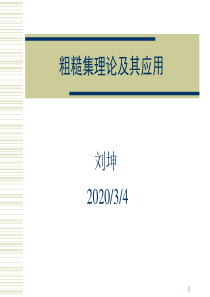 10粗糙集理论及其应用