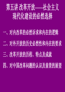 第五讲 改革开放――社会主义现代化道路的必然选择