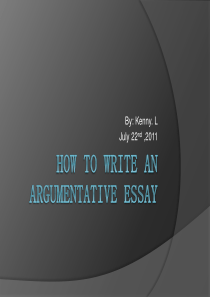 How to write an argumentative Essay