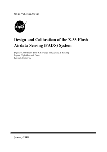 Design and Calibration of the X-33 Flush Airdata S