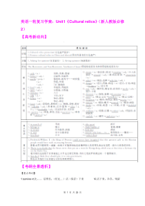 英语一轮精品复习学案：Unit1《Cultural relics》(新人教版必修2)