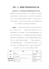 英语I(2)课程基于网络考核改革试点方案