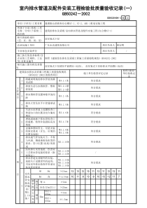 室内排水管道及配件安装工程检验批质量验收记录--GD3020404-1