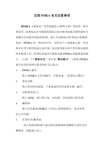 过程FMEA有关注意事项