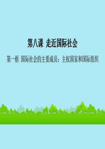 8.1国际社会的主要成员：主权国家和国际组织