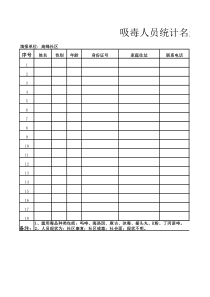 吸毒人员登记表