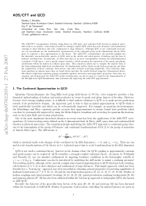 AdSCFT and QCD