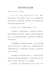 团支部书记表态发言