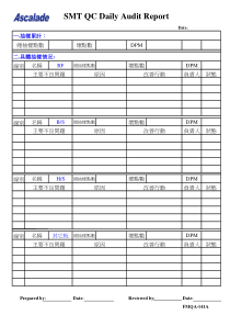 FMQA-141A SMT QC Daily  Audit Report 