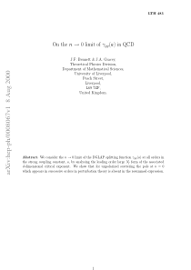 On the n - 0 limit of gamma_gg(a) in QCD