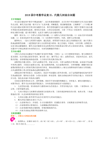 2019届中考数学总复习：代数几何综合问题