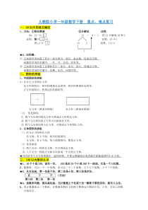 人教版小学一年级数学下册_知识点_重难点_题目类型_归纳总结