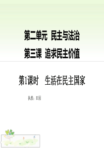 部编版道德与法治九年级上册3.1生活在民主国家--课件