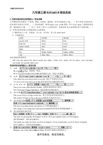 新牛津牛津译林版8A  全一册语法总结