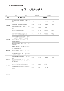 新员工试用期访谈表