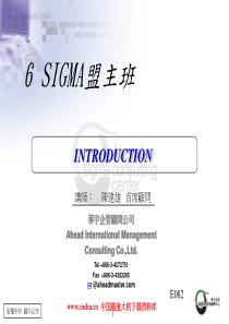 6 SIGMA盟主班INTRODUCTION(ppt 52)