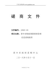 财政预算绩效管理信息系统软件采购招投标书范本