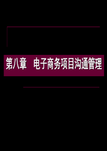 第八章电子商务项目沟通管理