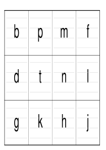 正确四线格拼音字母表