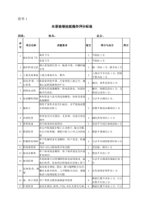 水泵检修技能操作评分标准