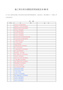 施工单位项目部整套管理制度50项