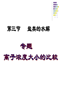 专题--溶液中离子浓度大小的比较..