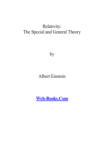 Relativity- The Special and General Theory