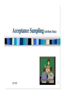 Acceptance Sampling (来料验收抽样方法)