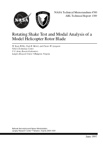 Rotating Shake Test and Modal Analysis of a Model 