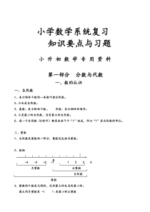 小学六年级数学系统复习知识点及练习题