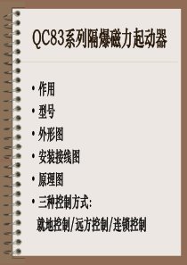 QC83系列隔爆磁力起动器