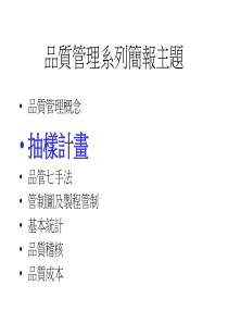 品质管理系列简报主题之抽样检验(ppt41)(1)