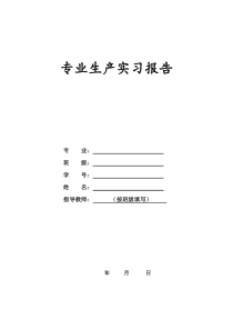 《专业生产实习报告》参考格式