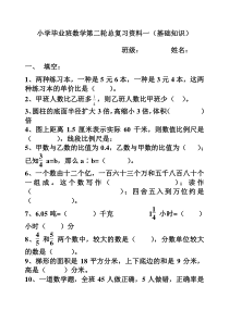 人教版小学六年级数学毕业总复习基础知识分类专项练习题