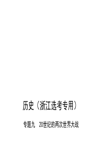 2019版高考历史一轮复习课件：专题九-20世纪的两次世界大战